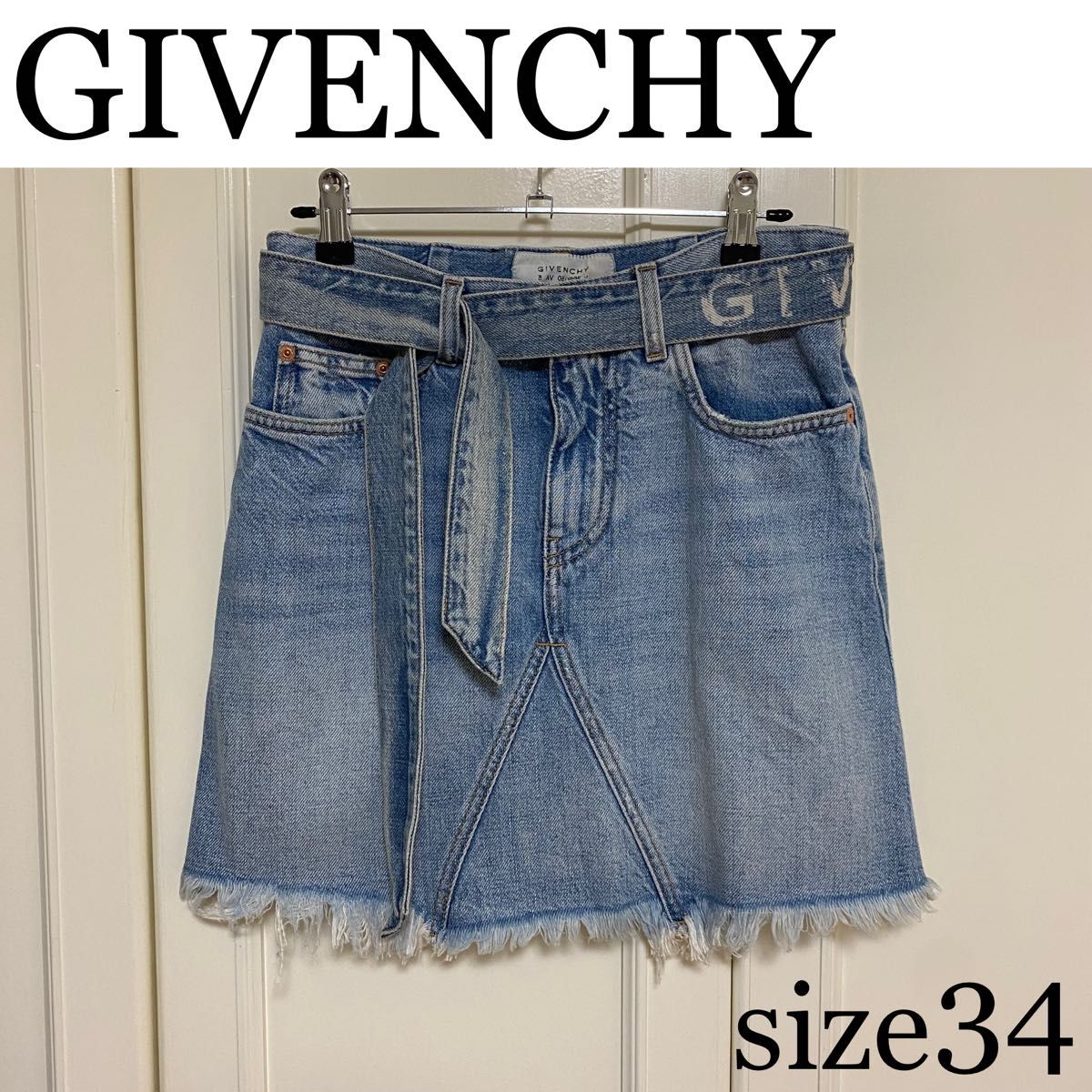 GIVENCHY ジバンシー　デニムスカート　ダメージ　34サイズ