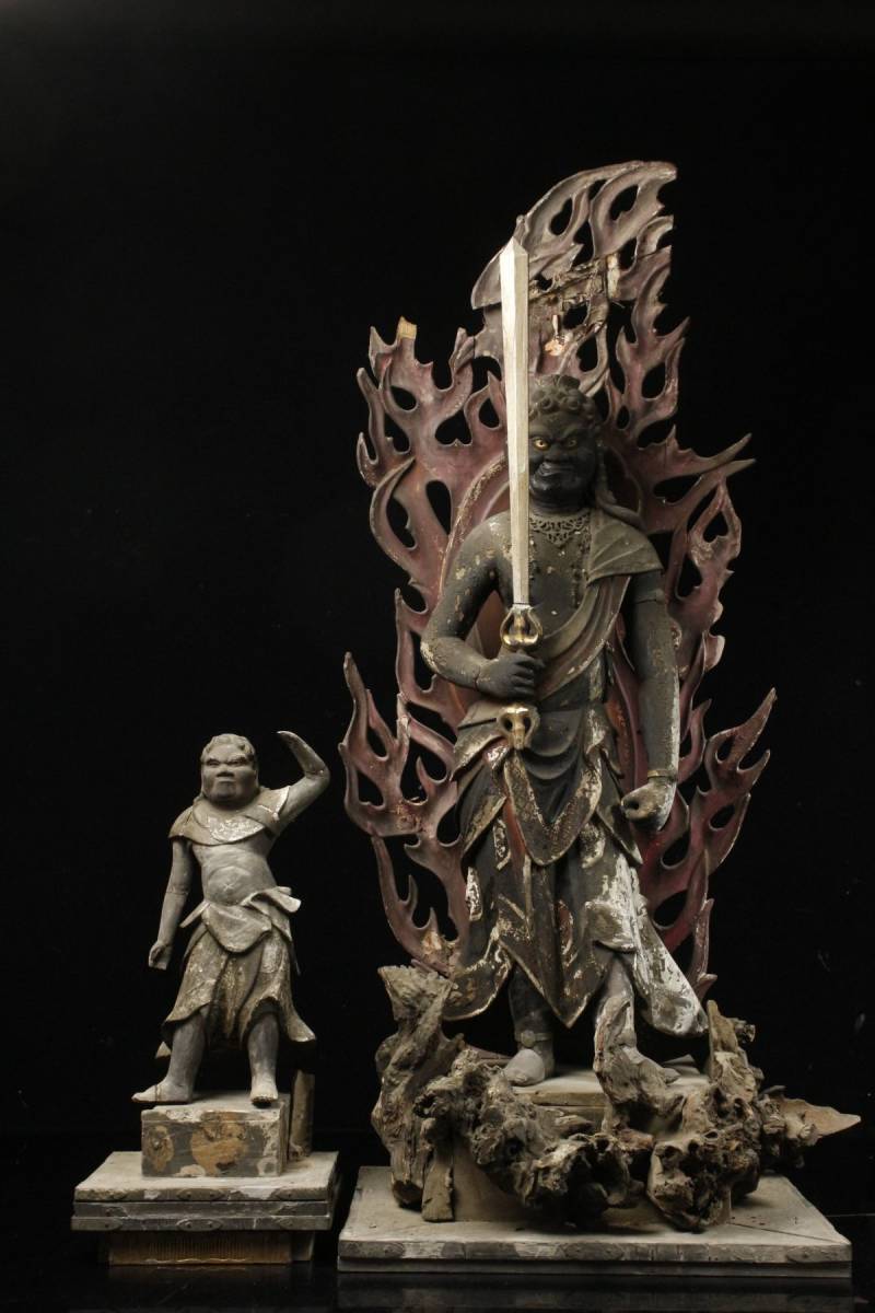 代購代標第一品牌-樂淘letao-【LIG】江戸時代中期頃 木彫 玉眼 不動