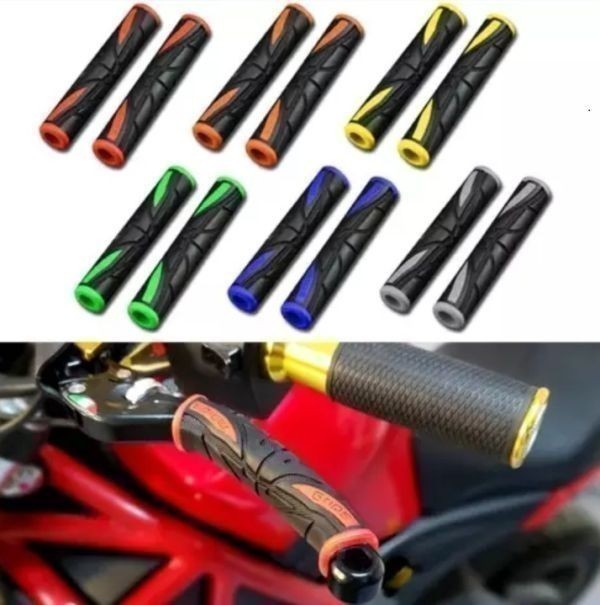 在庫色要確認 レバーグリップ 色変更可 取付簡単 汎用 ユニバーサル バイク オートバイ スクーター 現在在庫色 赤 緑 青 黄 グレー 19の画像1