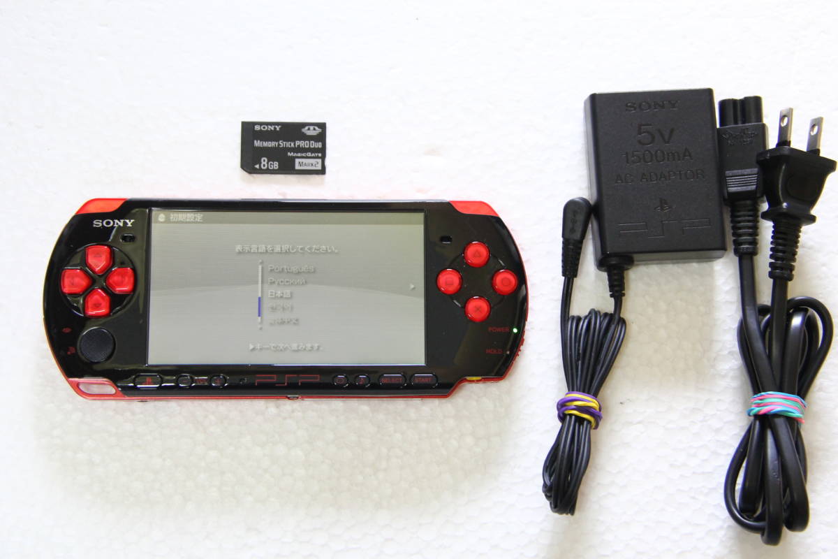 SONY PSP本体セット PSP レッドブラック 電源ケーブルGB