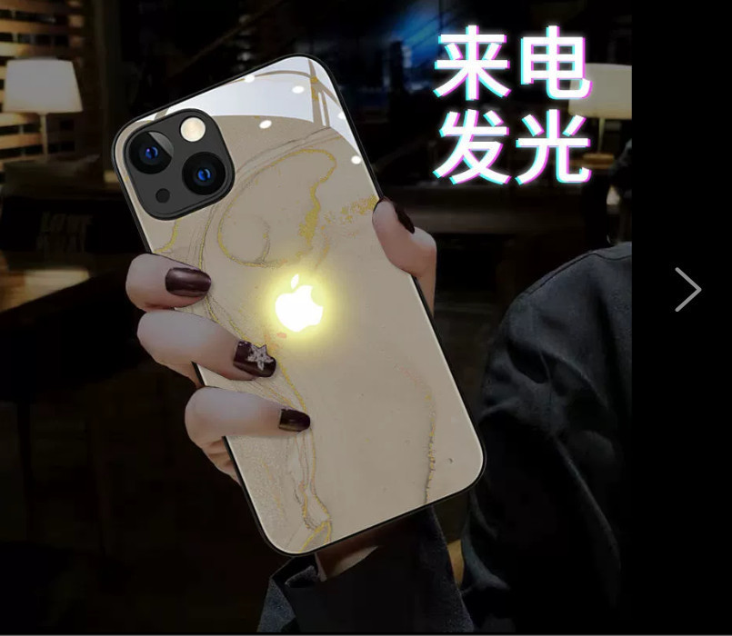 着信光る iphone15Pro Max ケース アイフォン15マックス Ledロゴライト 輝くロゴライトアップロゴケース照明カバー強化ガラスバックカバー_画像3