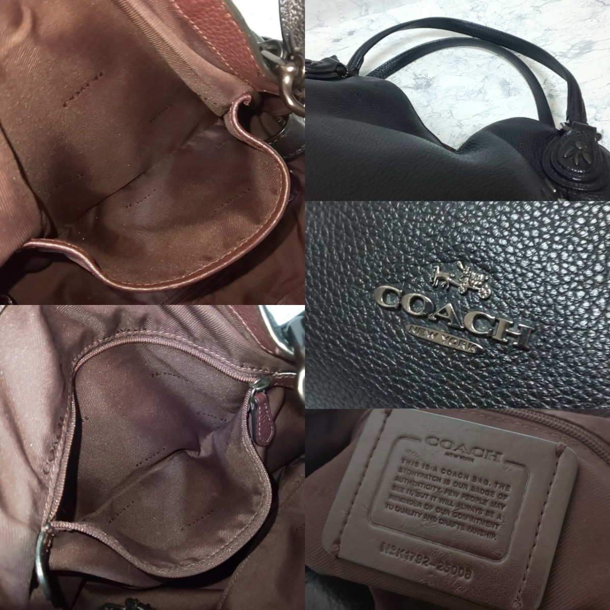 【極美品】COACH コーチ イーディー プレーリーリベット 2wayショルダーバッグ ハンドバッグ トートバッグ スタッズ ブラック 黒 25008_画像9