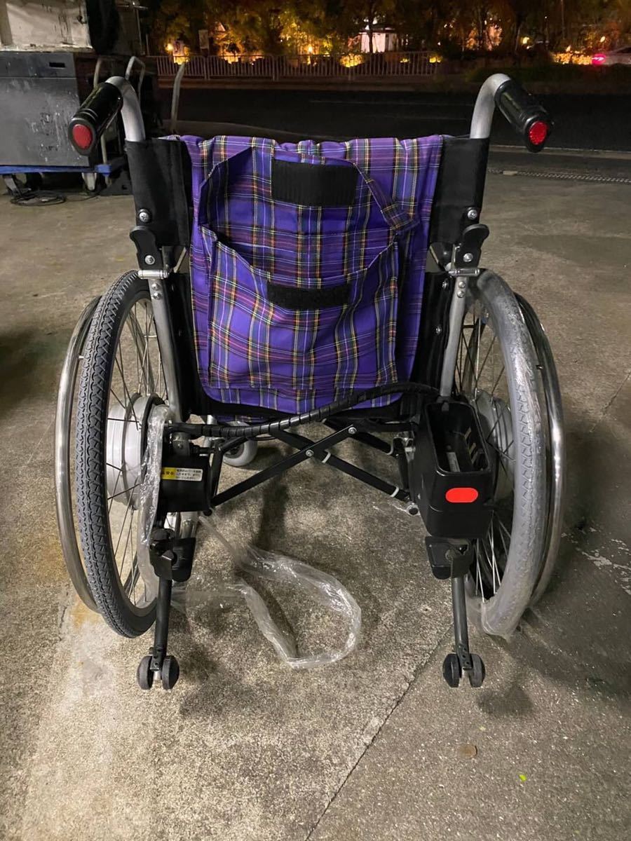 I6377カワムラ　KAWAMURA 自走式 アルミ製 電動車椅子　車いす BM22-40SB_画像4
