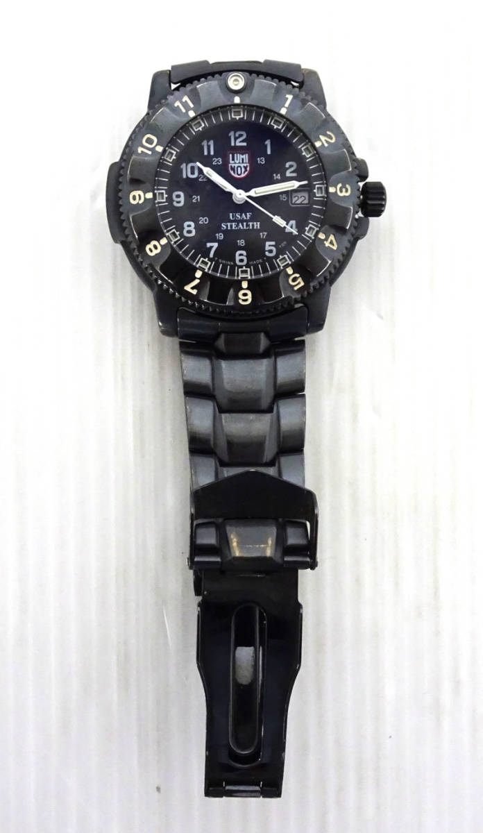 LUMINOX ルミノックス ナイトホーク F117 3400シリーズ USAF STEALTH 黒文字盤 メタル_画像4