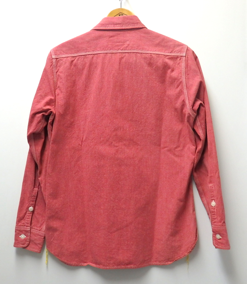 IRON HEART アイアンハート シャンブレー ワークシャツ サイズS 長袖 トップス 赤 レッド メンズ 日本製_画像2