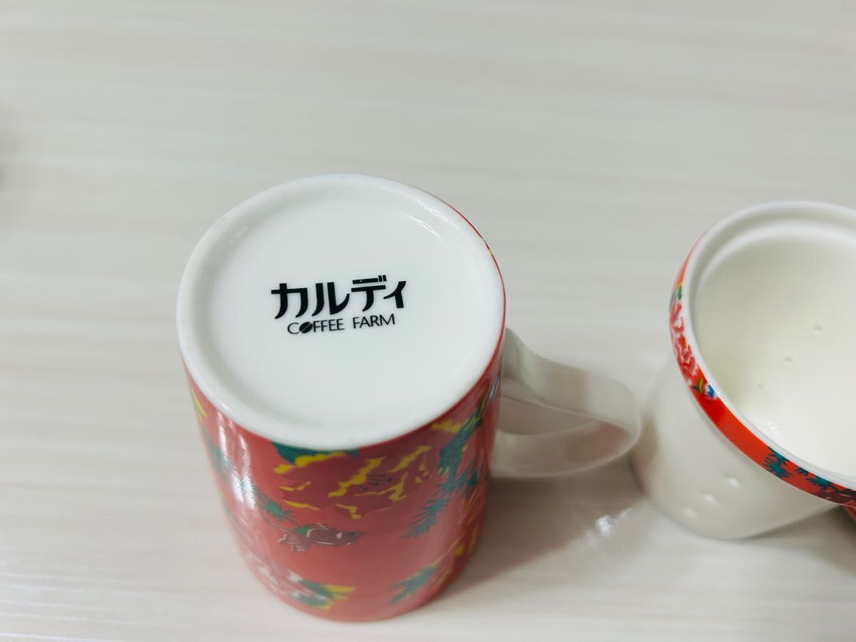 新品^_^ レア　カルディ限定　台湾　茶こし付きマグカップ セット