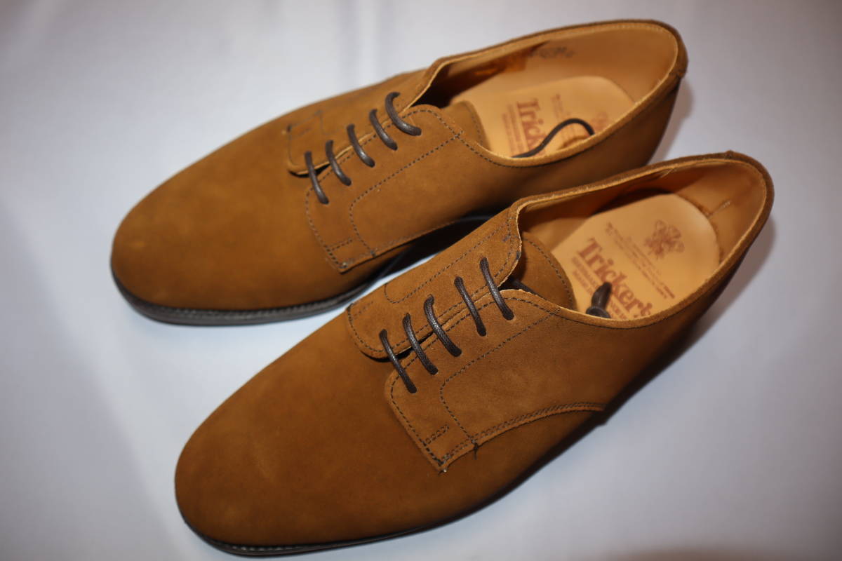 ★未使用品★ トリッカーズ Tricker's ★ スエードプレーントゥシューズ★size7.5_画像1