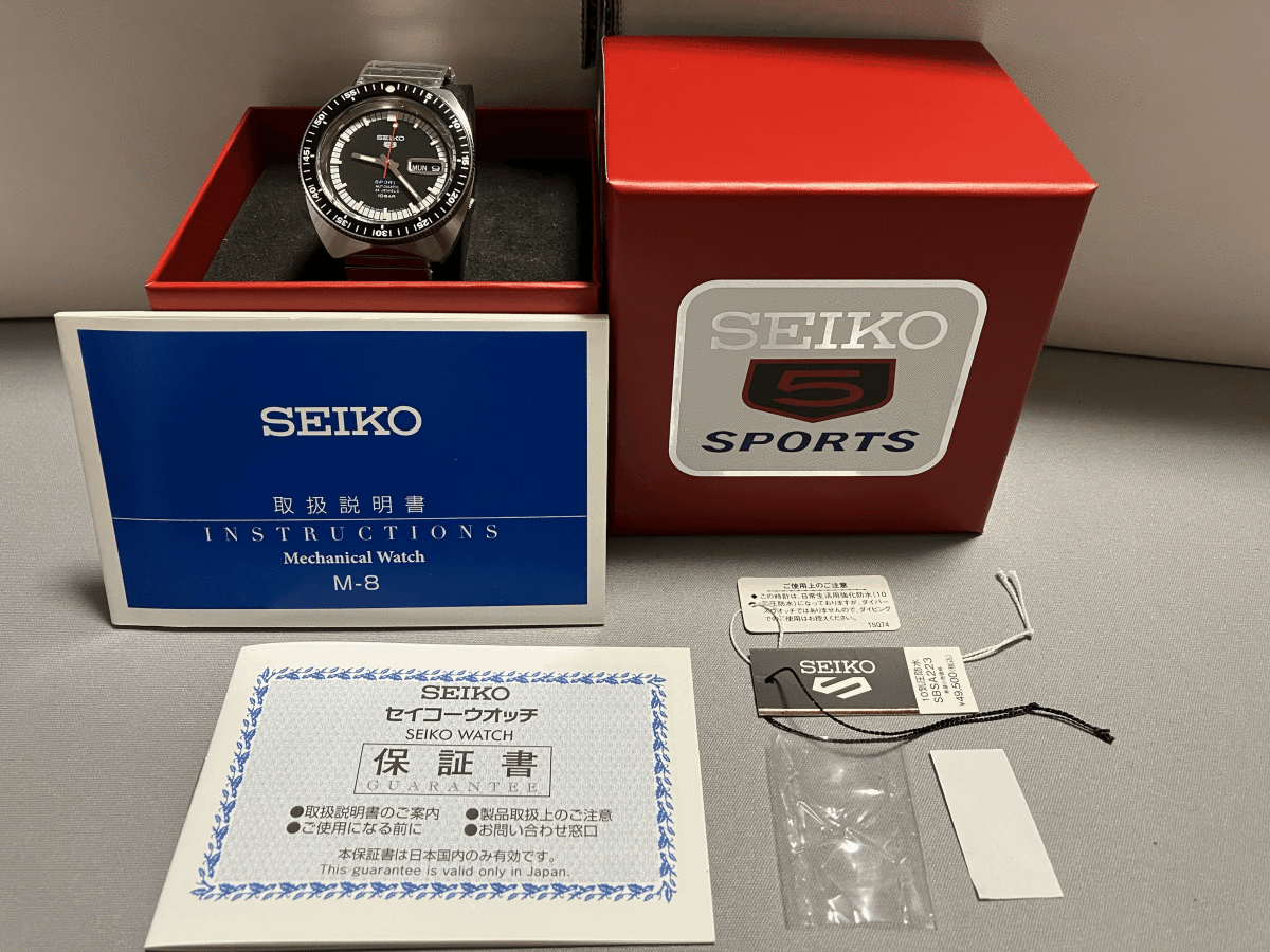 1円 美品 SEIKO セイコー 5スポーツ 55周年記念 初代5スポーツ復刻