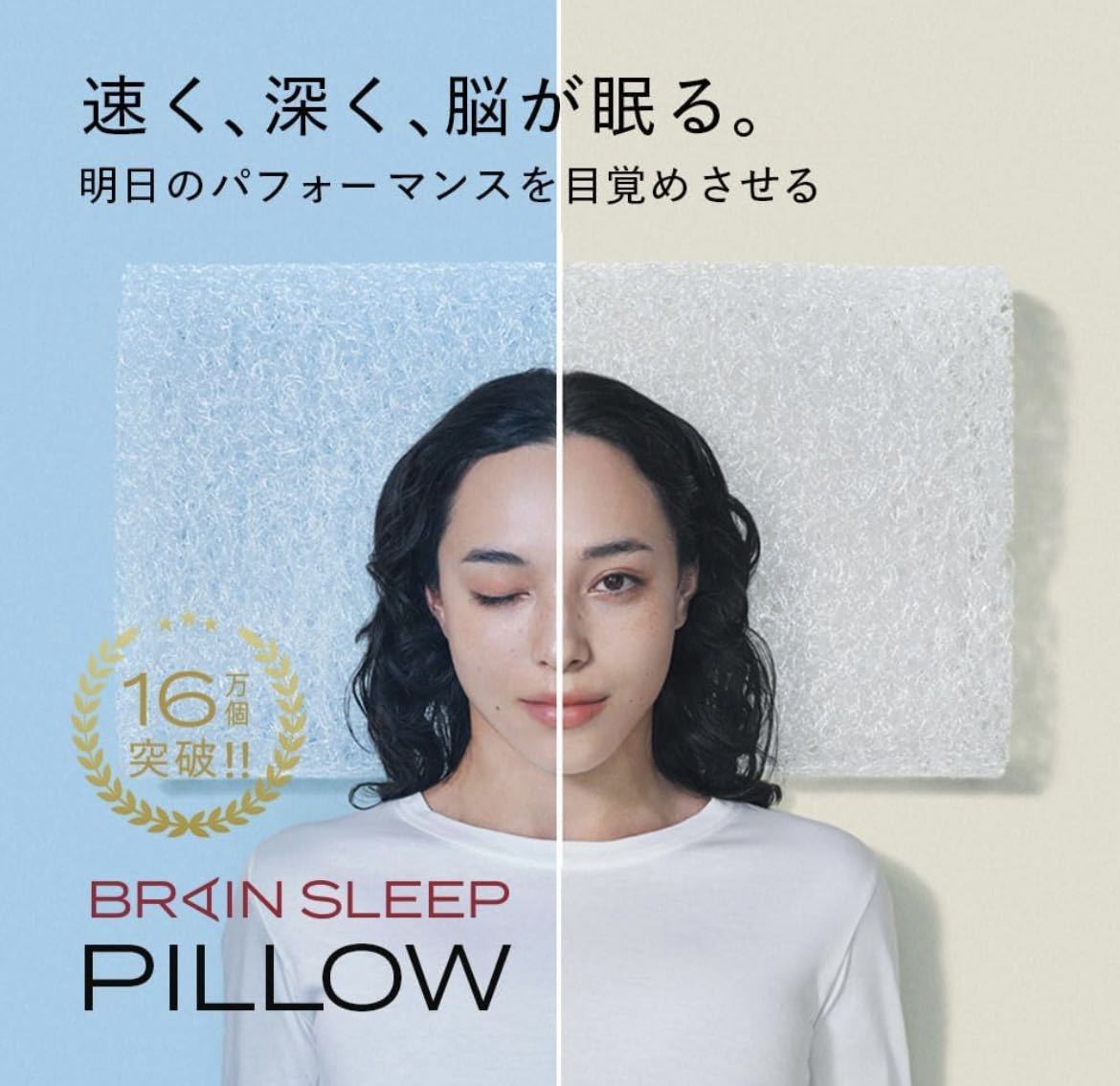 【未使用】[BRAIN SLEEP] ブレインスリープ ピロー standard ピローカバー（オーガニックスリープ）ミッドナイトネイビー_画像2