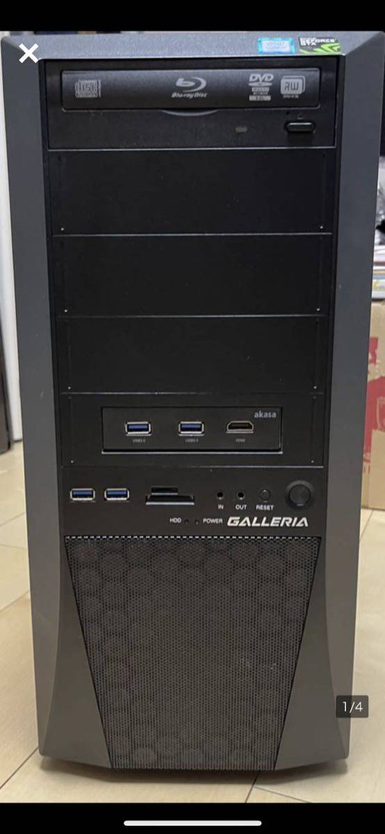 GALLERIA ZZ i7-7700K 4.20GHz 32GB SSD 512GB HDD 3TB GTX 1080 Ti Windows 10 デスクトップ 水冷 ゲーミング PC 中古_画像1