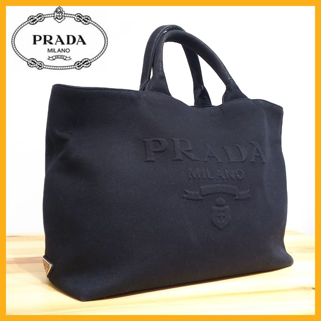 プラダ キャンバス 2WAY トートバッグ ショルダーバッグ PRADA 斜め