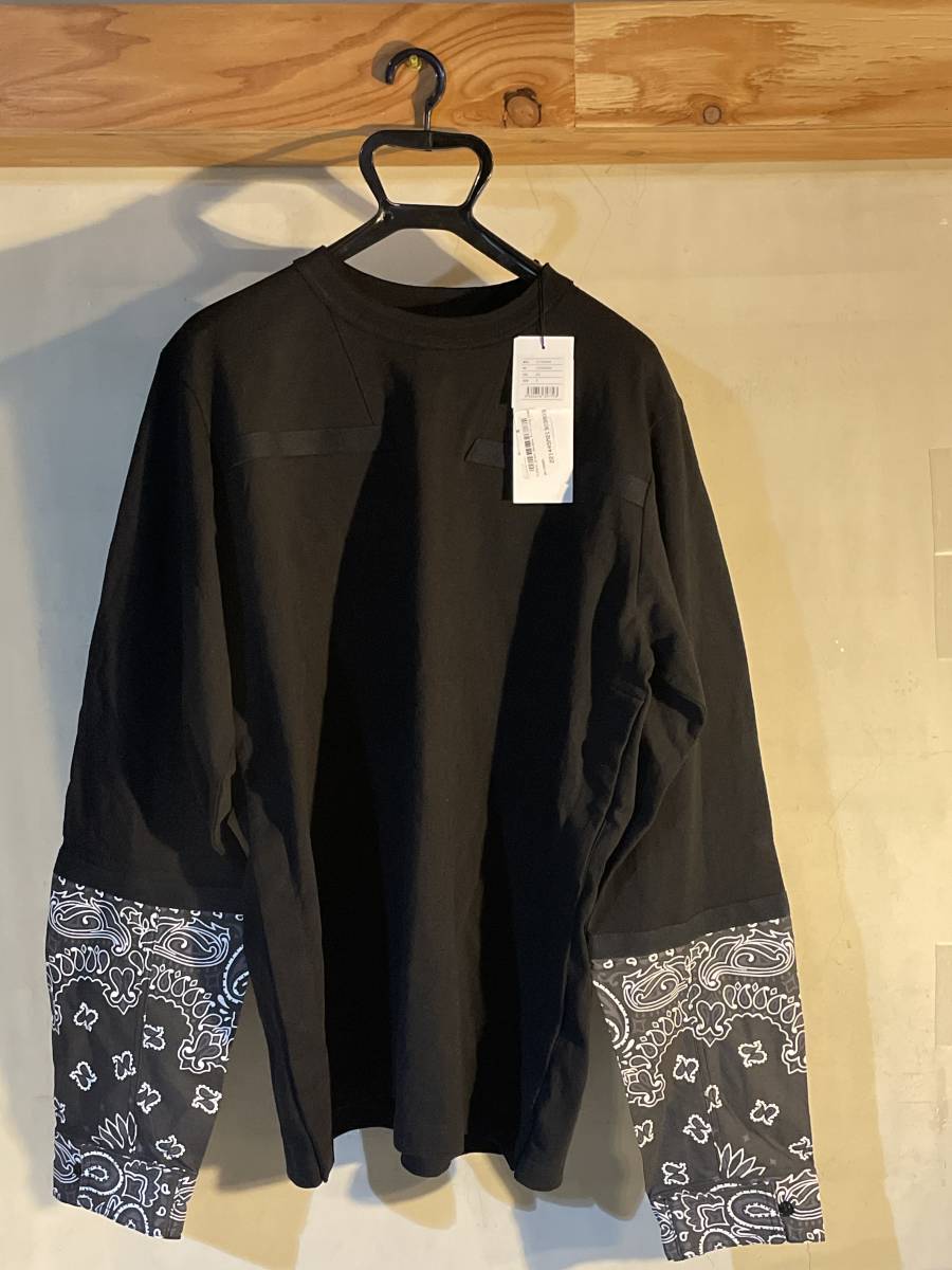 sacai サカイ　黒 ブラック　新品　メンズ　ロングTシャツ ロンT　長袖　サイズ　4 XL