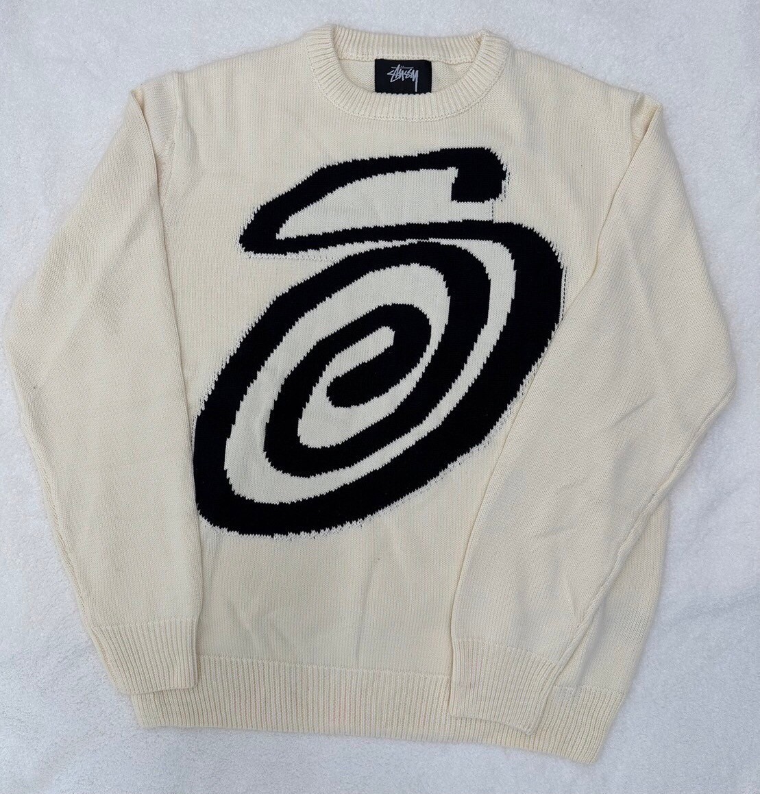 Ｍサイズ STUSSY CURLY SWEATER パーカー ニットセーター 白 Yahoo