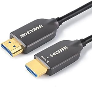 SOEYBAE 4K 光ファイバーHDMI ケーブル 50M HDMI2.0 ケーブル 4K @ 60Hz HDR/Ultra H