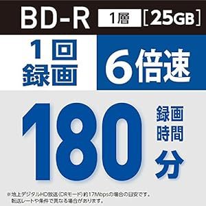 Verbatim バーベイタム 1回録画用 ブルーレイディスク BD-R 25GB 20枚 ホワイトプリンタブル 片面1層 1-6_画像3