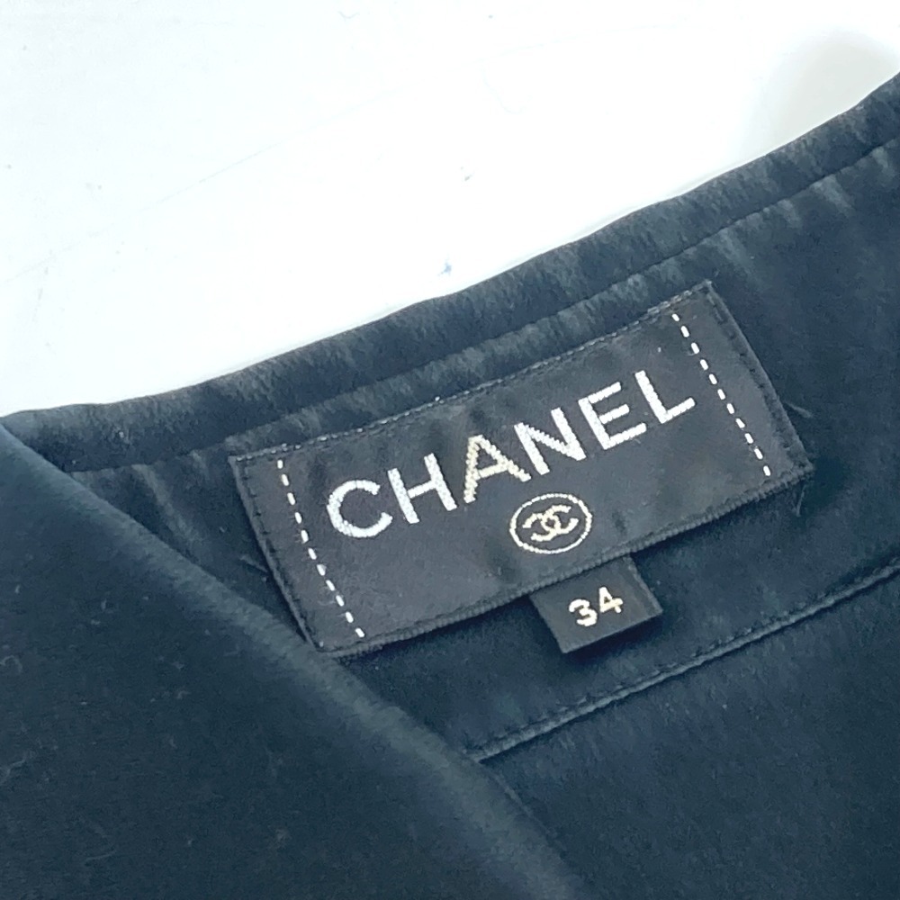 CHANEL シャネル P54390 リボン トップス ブラウス ノースリーブ 袖なし カットソー ブラック レディース【中古】_画像5