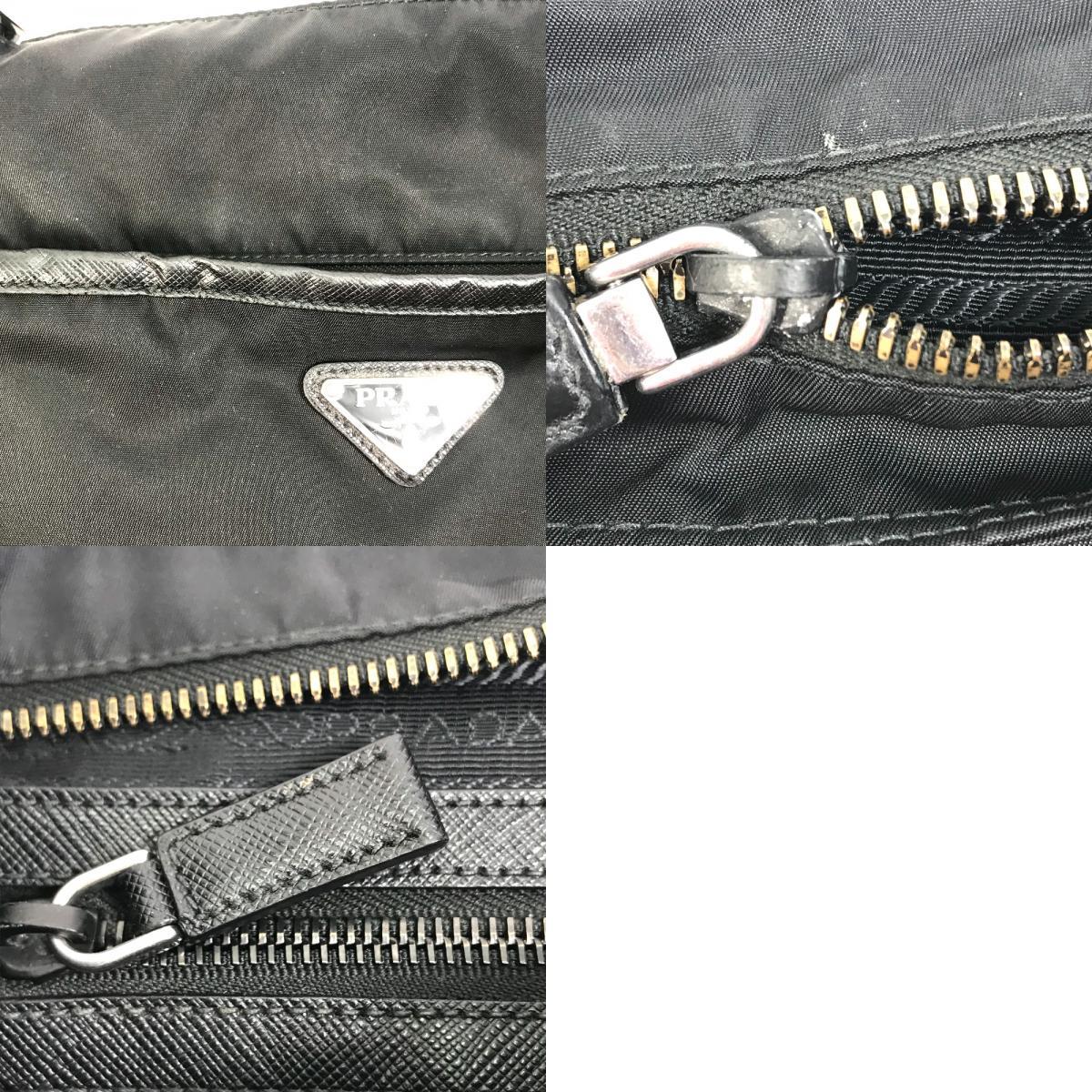 PRADA プラダ 2VH053 トライアングルロゴ カバン ショルダーバッグ ナイロン/レザー ブラック メンズ【中古】_画像10