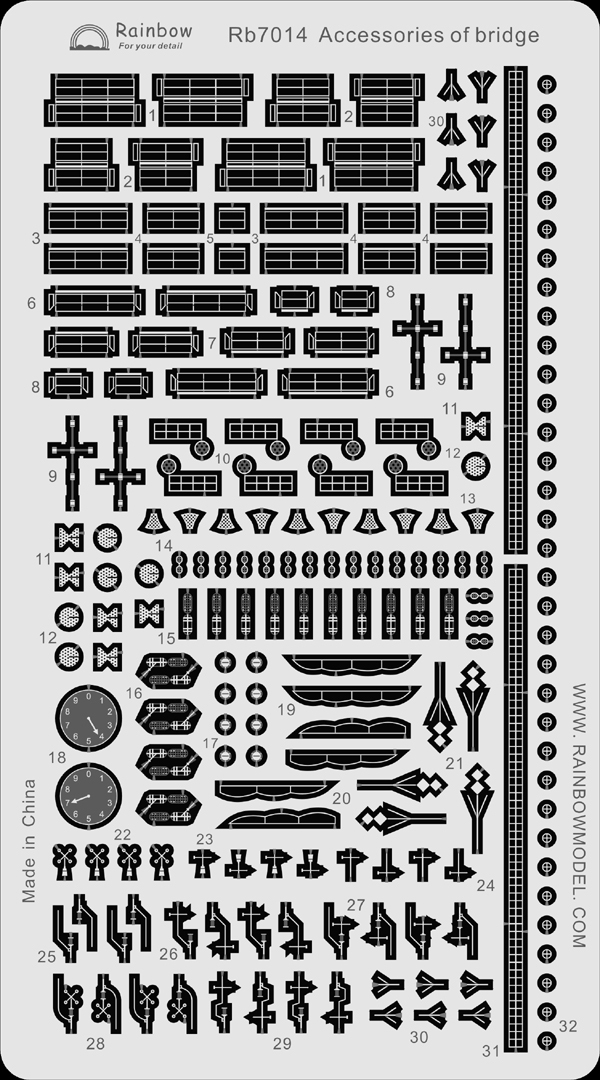  Rainbow Rb7014 1/700 WWII IJN Japan navy warship for .. accessory etching parts 
