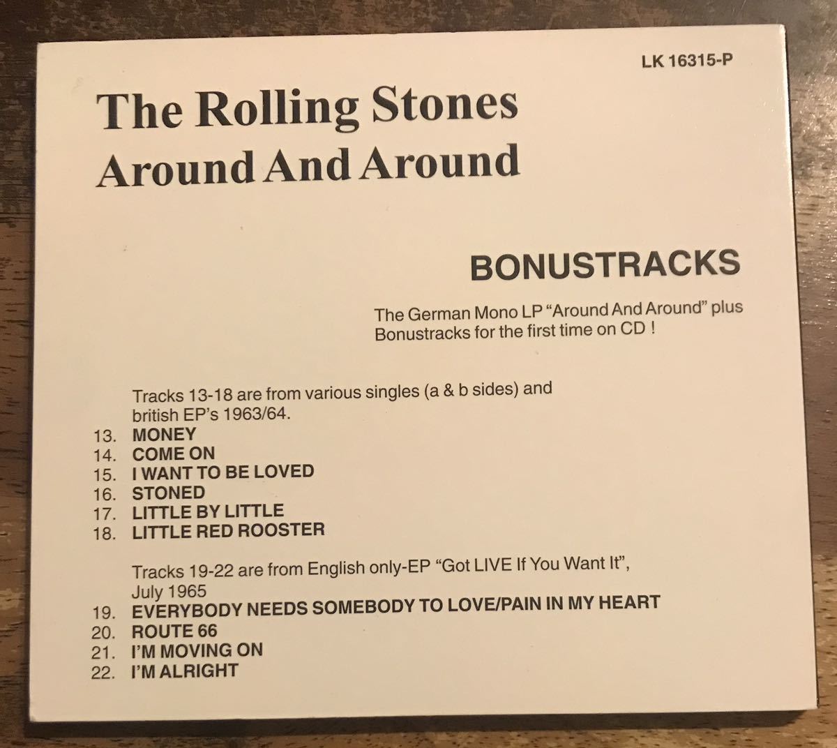 The Rolling Stones / ローリングストーンズ / Around And Around / 1CD / German Mono LP + Bonus Tracks / 高音質オリジナルマスター /_画像2