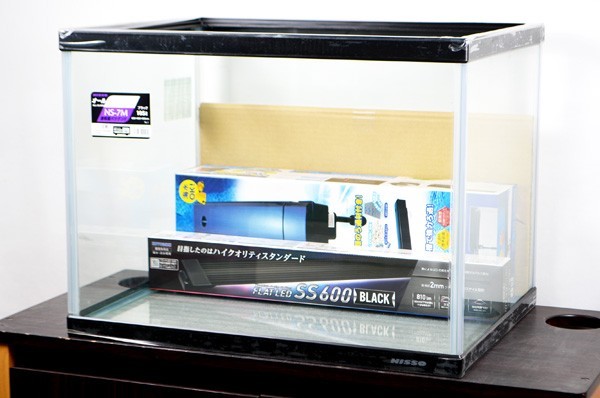  free shipping niso-60x45x45cm glass aquarium *NS-7M upper part filter +LED light attaching 4 point set 
