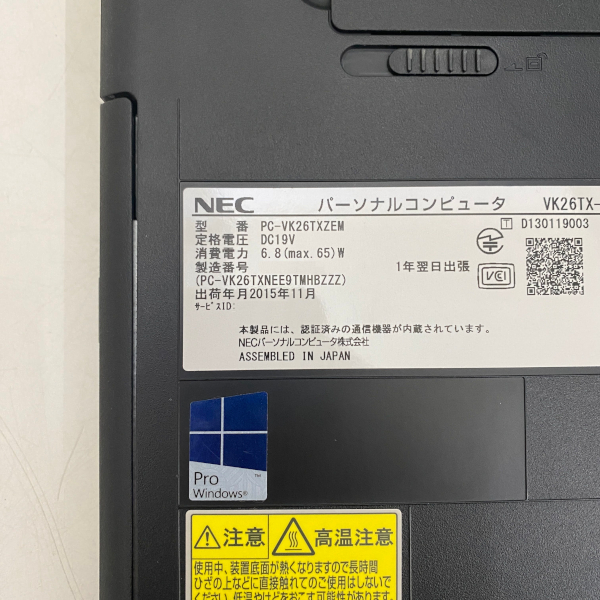 【中古】 NEC ノートパソコン Core-i5 Win8Pro or Win10Pro 2GB HDD500GB PC-VK26TXZEM pc-005-01_画像5