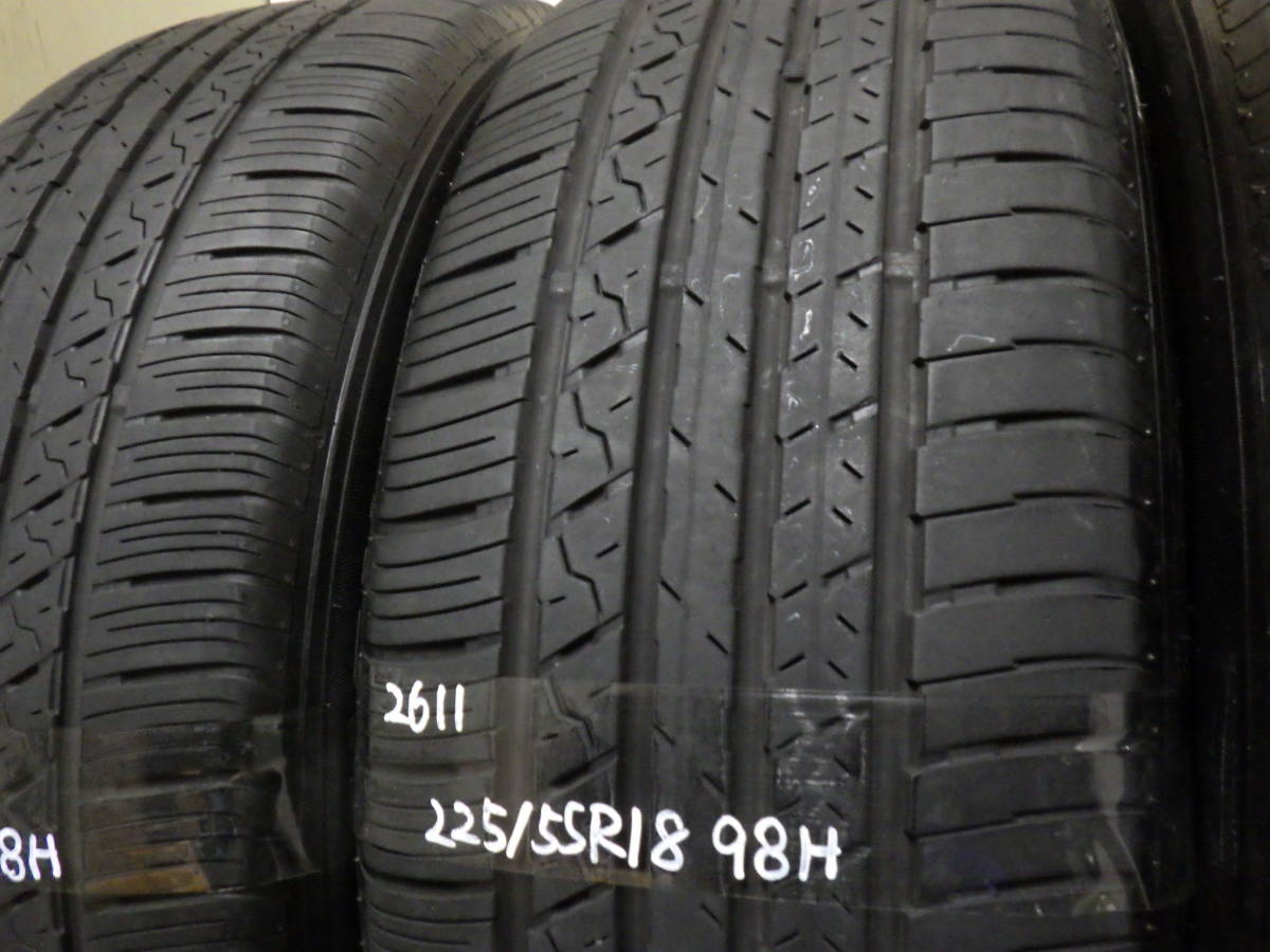 2611【中古タイヤ】 ファルケン　ZIEX ZE001 A/S 225/55R18 4本 引き取り取り付け 持ち込みタイヤ交換　茨城_画像7