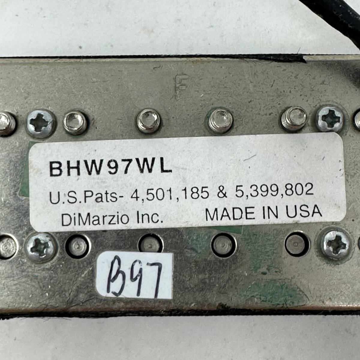 動作品 DiMarzio ディマジオ ピックアップ BHW97WL ハムバッカー USA製 ホワイト_画像6