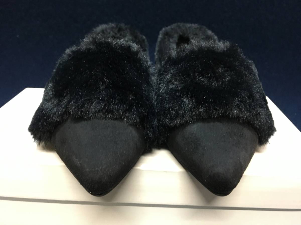 DS RODE SKOrotesko раздельный мех Flat туфли-лодочки зимний обувь ... это ощущение size37 23.5cm ранг BLACK чёрный цвет женский редкий товар прекрасный товар 