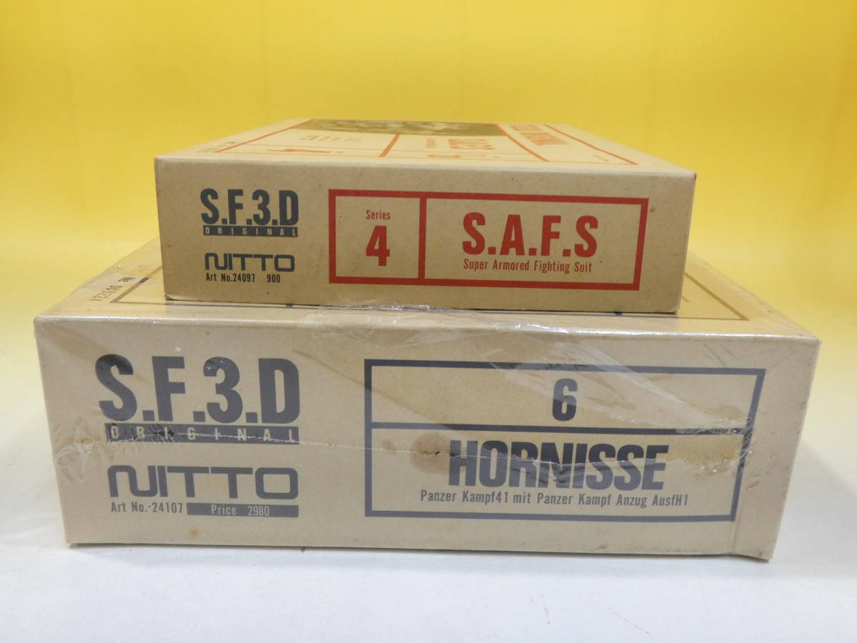 【ジャンク扱い】NITTO　ニットー　S.F.3.D　S.A.F.S　HORNISSE　2点まとめて　未組立【プラモデル】J4　S1023_画像1