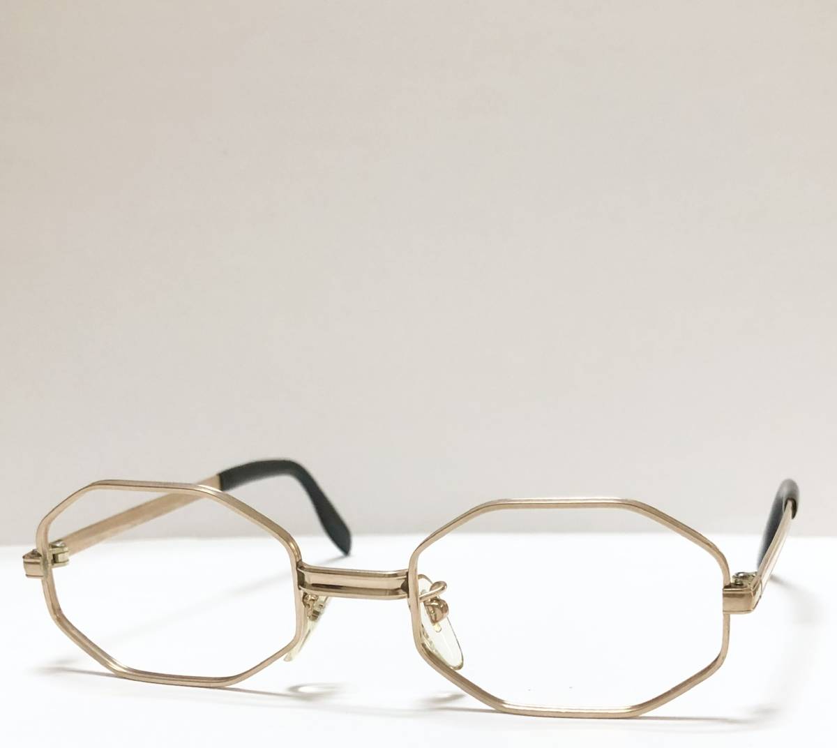 未使用 / 1960年代】14K金張 イタリア製オクタゴン メガネ 八角形 ビンテージ / ヴィンテージの画像2