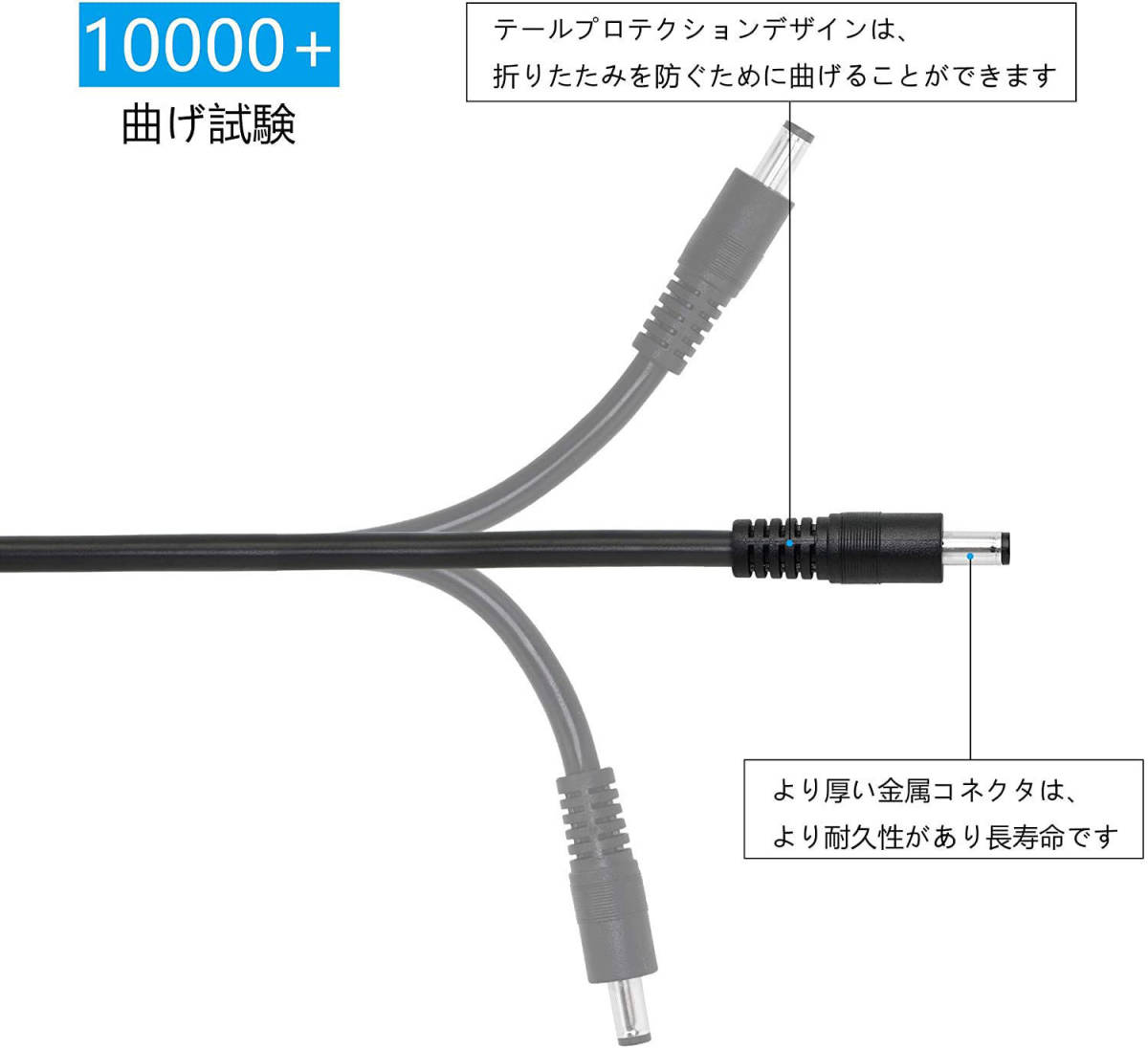 DC延長ケーブル10M DCジャック DCプラグ DCコネクタ延長ケーブル 外径5.5mm / 内径2.1mm ネットワークカメラ 防犯カメラ用DCケーブル延長線_画像6