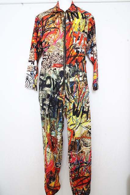 【SALE】Vivienne Westwood オールインワン.graffiti print jumpsuit /パターン/S/M O-23-06-30-104-VI-ja-YM-OS