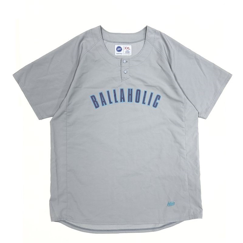 ballaholic ボーラホリック BB SHIRT ベースボールシャツ XXLサイズ グレー 半袖 Tシャツ カットソー 吸水速乾 バスケットボール_画像1