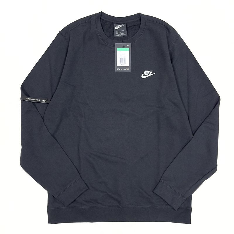 【新品】XLサイズ NIKE ナイキ CLUB FRENCH TERRY CREW フレンチテリー クルーネック スウェット トレーナー 804343-010 黒 ブラック_画像1