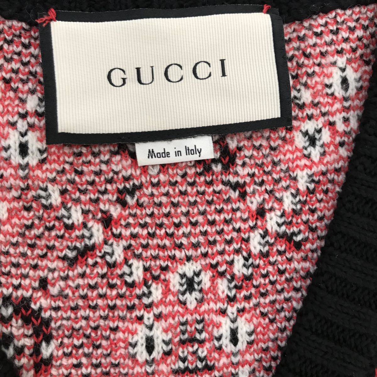  beautiful goods GUCCI Gucci GG Logo V neck knitted sweater men's L size 