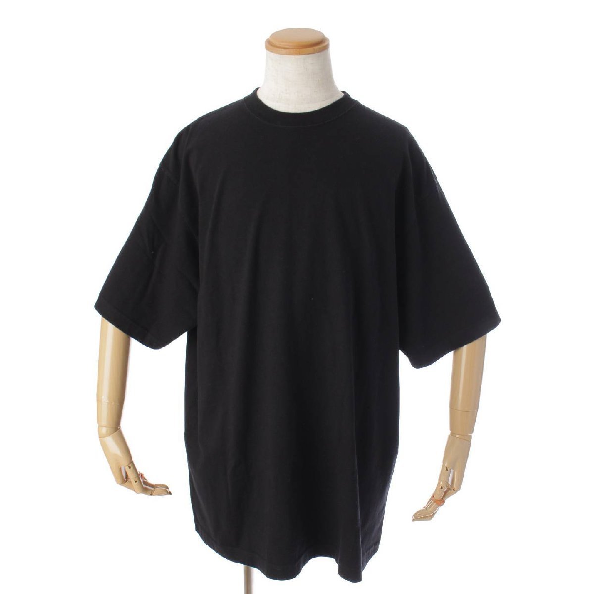 【バレンシアガ】Balenciaga　オーバーサイズ コットン 半袖 Tシャツ トップス 651795 ブラック S 【中古】【正規品保証】177653