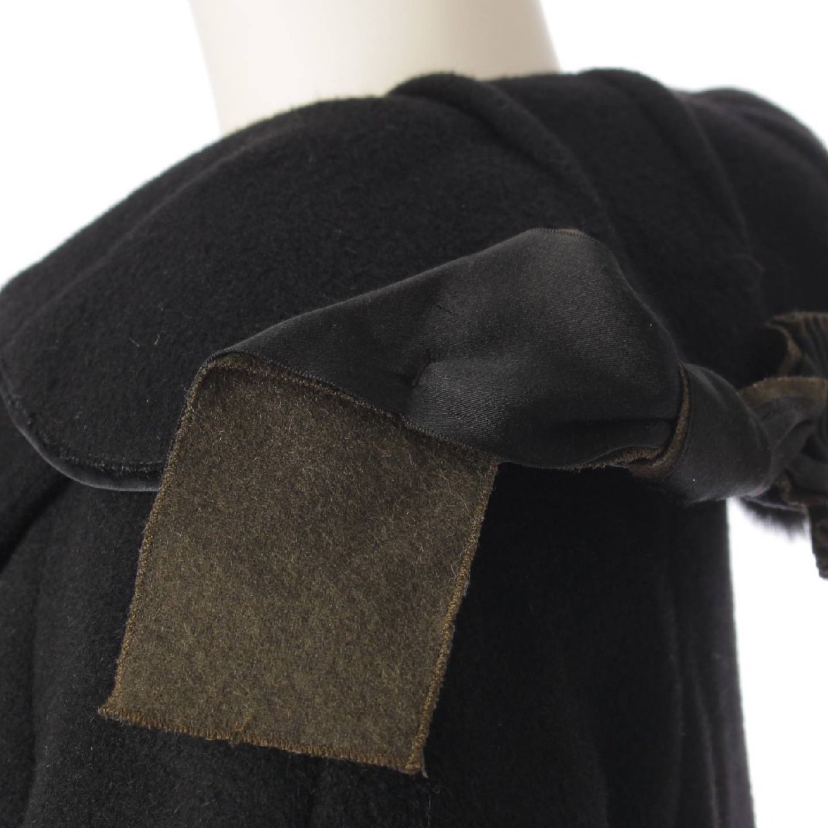 【プラダ】Prada　ウール アンゴラ クロップド コート ジャケット ブラック 【中古】【正規品保証】192628_画像8
