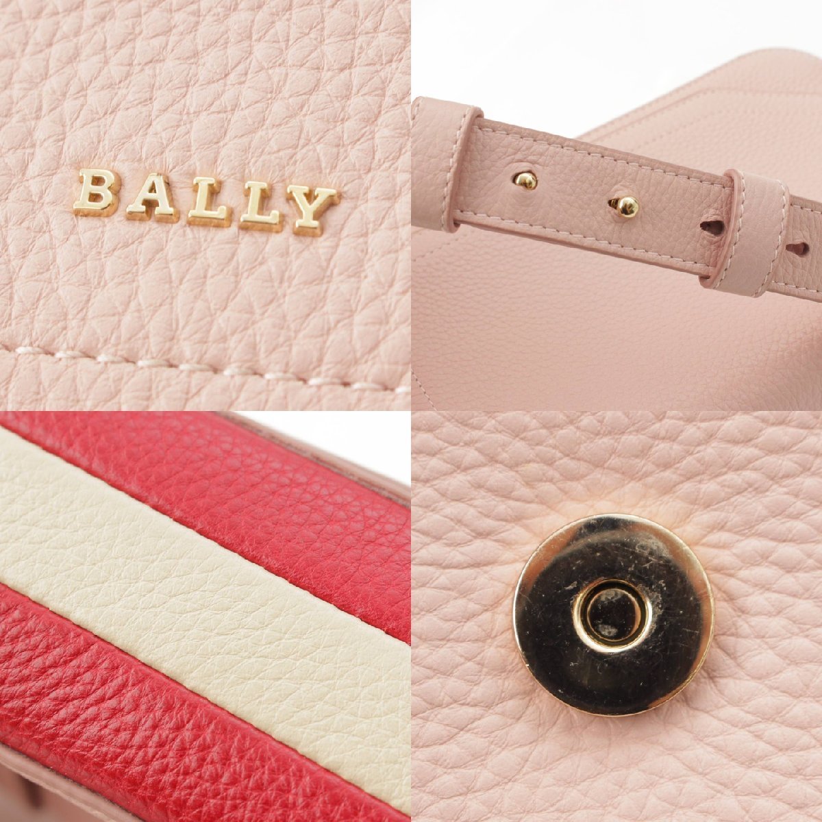 【バリー】BALLY　ロゴ レザー 2WAY ベルトバッグ ショルダーバッグ BUIX O/680 ピンク 【中古】186162_画像8