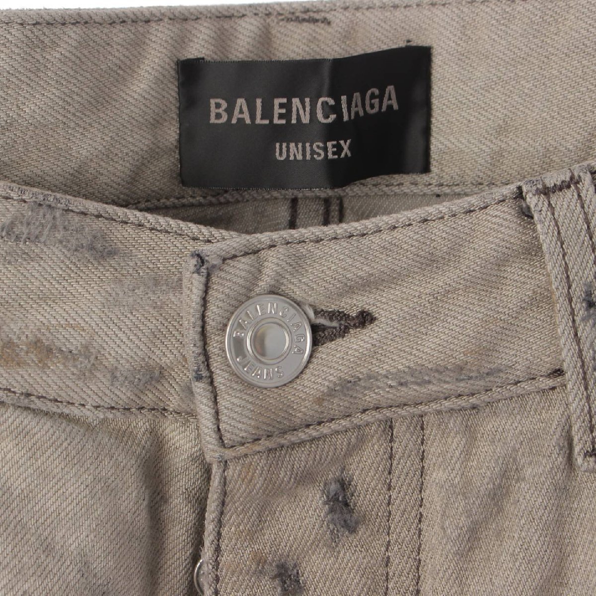 【バレンシアガ】Balenciaga　23SS SUPER DESTROYED BAGGY スーパーデストロイ加工 デニムパンツ グレー S 【中古】191587_画像5