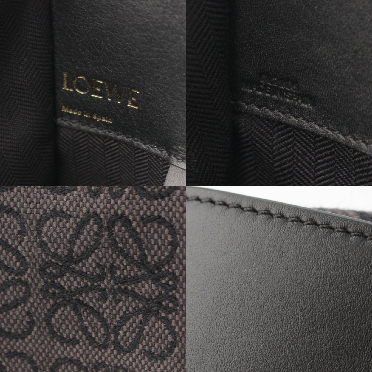 [ Loewe ]Loewe гамак маленький повтор дыра грамм ja карта сумка на плечо черный [ б/у ]185430