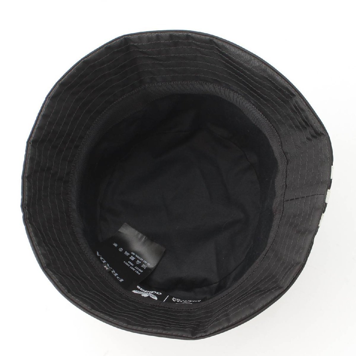 【プラダ】Prada　アディダス コラボ 2021 ナイロンバケットハット 帽子 ブラック M 【中古】189879_画像4