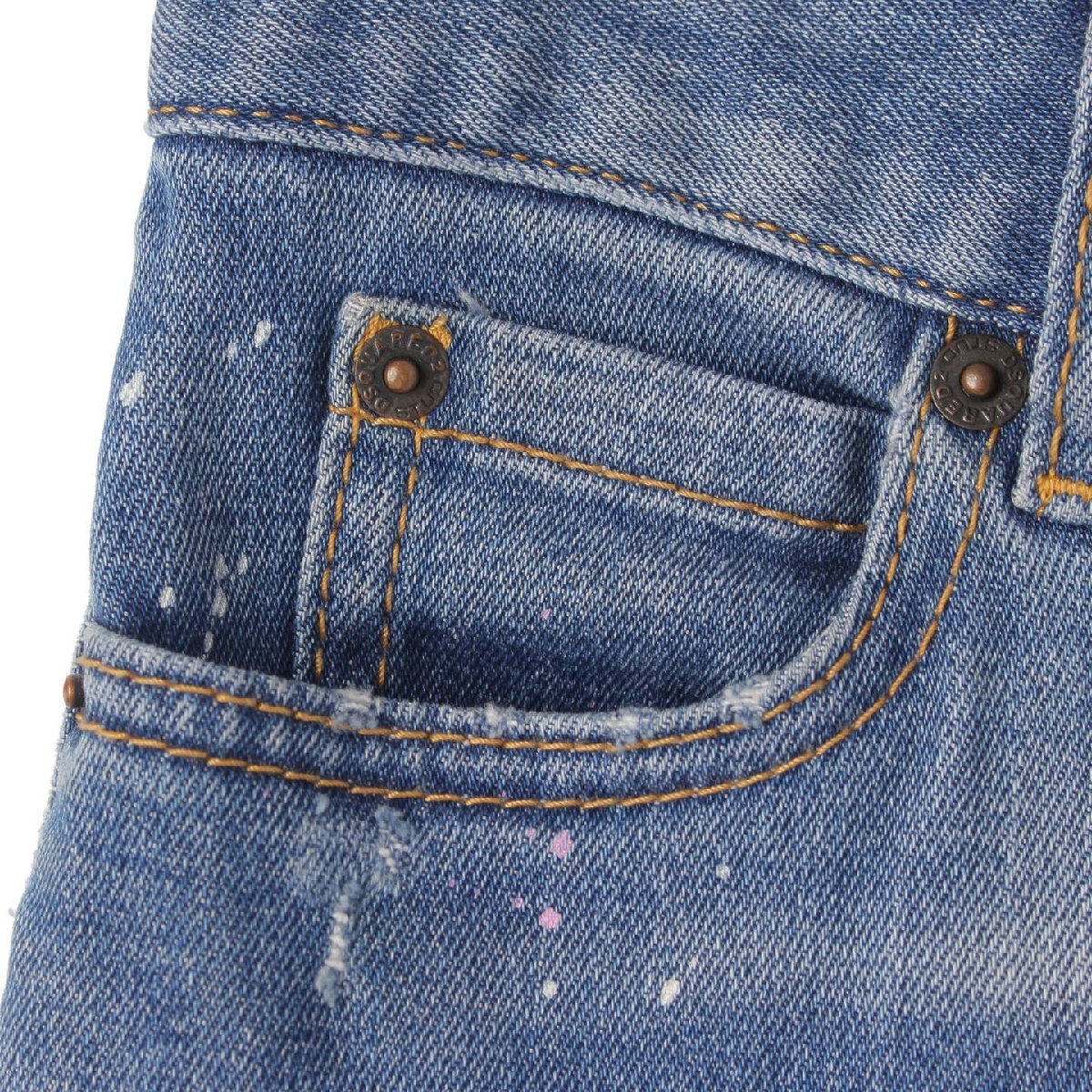 [ Dsquared ]Dsquared2 22SS лента краска укороченные брюки Denim джинсы S75LB0613 голубой 36 [ б/у ]187607