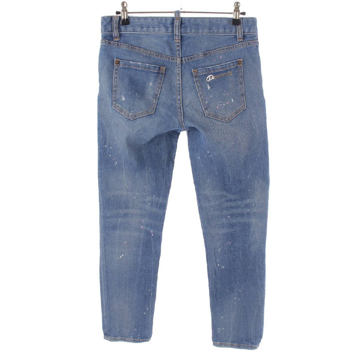 [ Dsquared ]Dsquared2 22SS лента краска укороченные брюки Denim джинсы S75LB0613 голубой 36 [ б/у ]187607