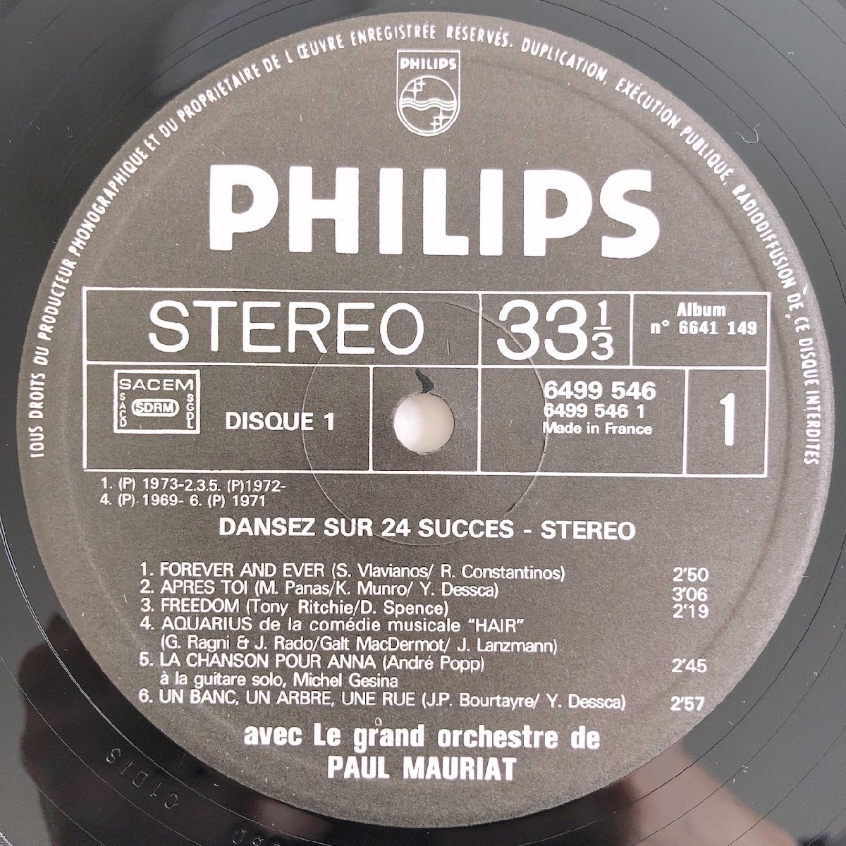LP/ PAUL MAURIAT / DANCE TO 24 HITS-STEREO / ポール・モーリア / フランス盤 2枚組 直輸入 PHILIPS 6499546 31015の画像3
