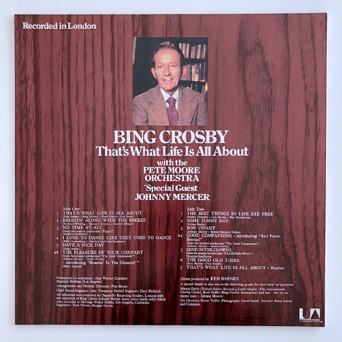 LP/ BING CROSBY / THAT'S WHAT LIFE IS ALL ABOUT / ビング・クロスビー / 国内盤 帯・ライナー UNITED ARTISTS GP396 31030_画像2