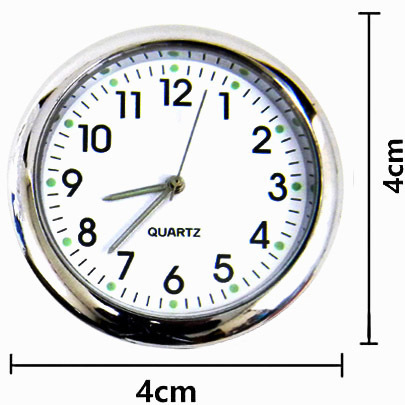 ◆ アナログ 車載 クロック 車用時計 ミニクォーツ ミニウォッチ / White 【直径４cm】_画像5