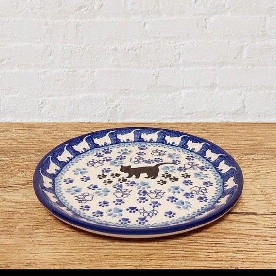 ポーランド食器 デザート皿φ16cm|CA261-1771X黒猫柄|Yahoo ポーランド食器 デザート皿φ16cm|CA261-1771X黒猫柄|Yahoo