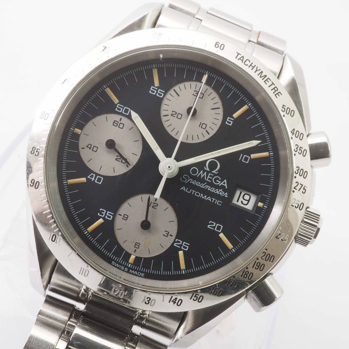 オメガ スピードマスターオートマチック Ref,175.0043 Cal,1155 OMEGA Speedmaster クロノグラフ デイト 自動巻 黒 メンズ[54903471-AT1_画像1