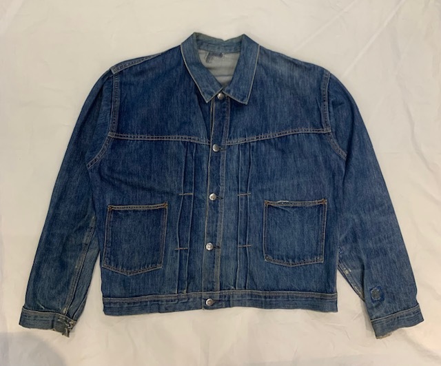 激レア ビッグサイズ 40s モンゴメリーワード101 針刺しバックル デニムジャケット ビンテージ 1940S MONTGOMERY WARD DENIM JKT 2nd TYPEの画像1