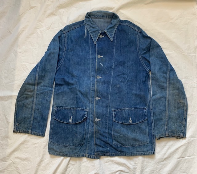 希少 US ARMY 40s オリジナル デニムカバーオール ビンテージ denim coverall PW ステンシル メタルボタン LEVI'Sの画像1